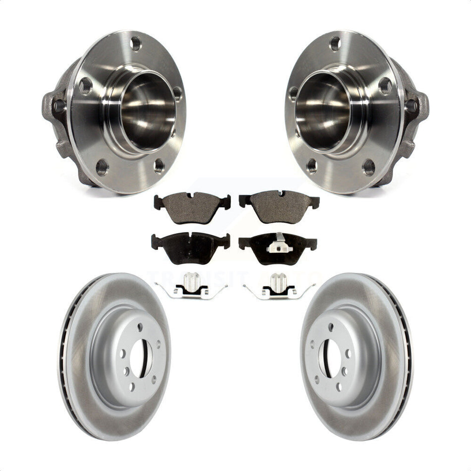 Front Hub Bearing Assembly With Coated Disc Brake Rotors And Ceramic Pads Kit For 2012-2014 BMW 528i Without Performance Brakes 330mm Diameter Rotor KBB-113962