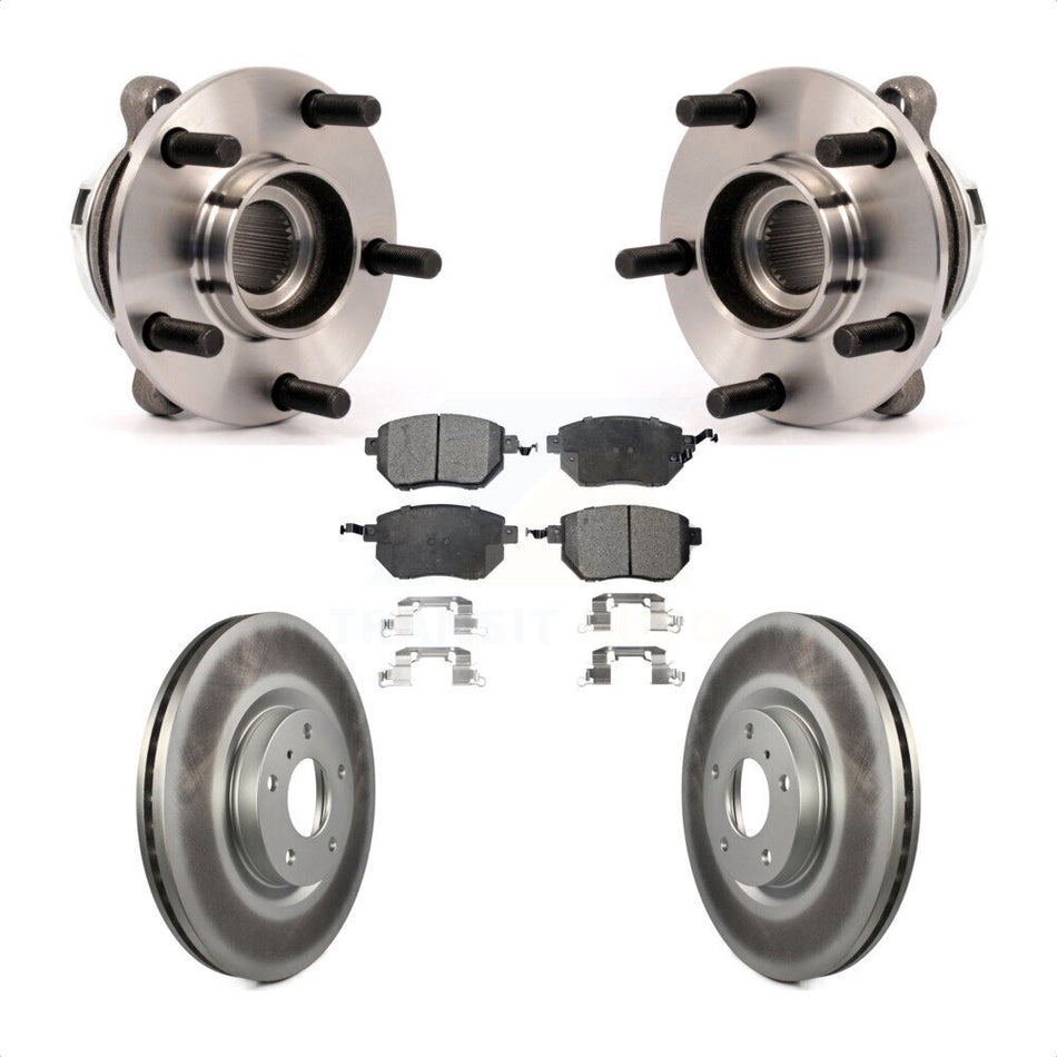 Front Hub Bearing Assembly With Coated Disc Brake Rotors And Ceramic Pads Kit For Nissan Murano KBB-113964