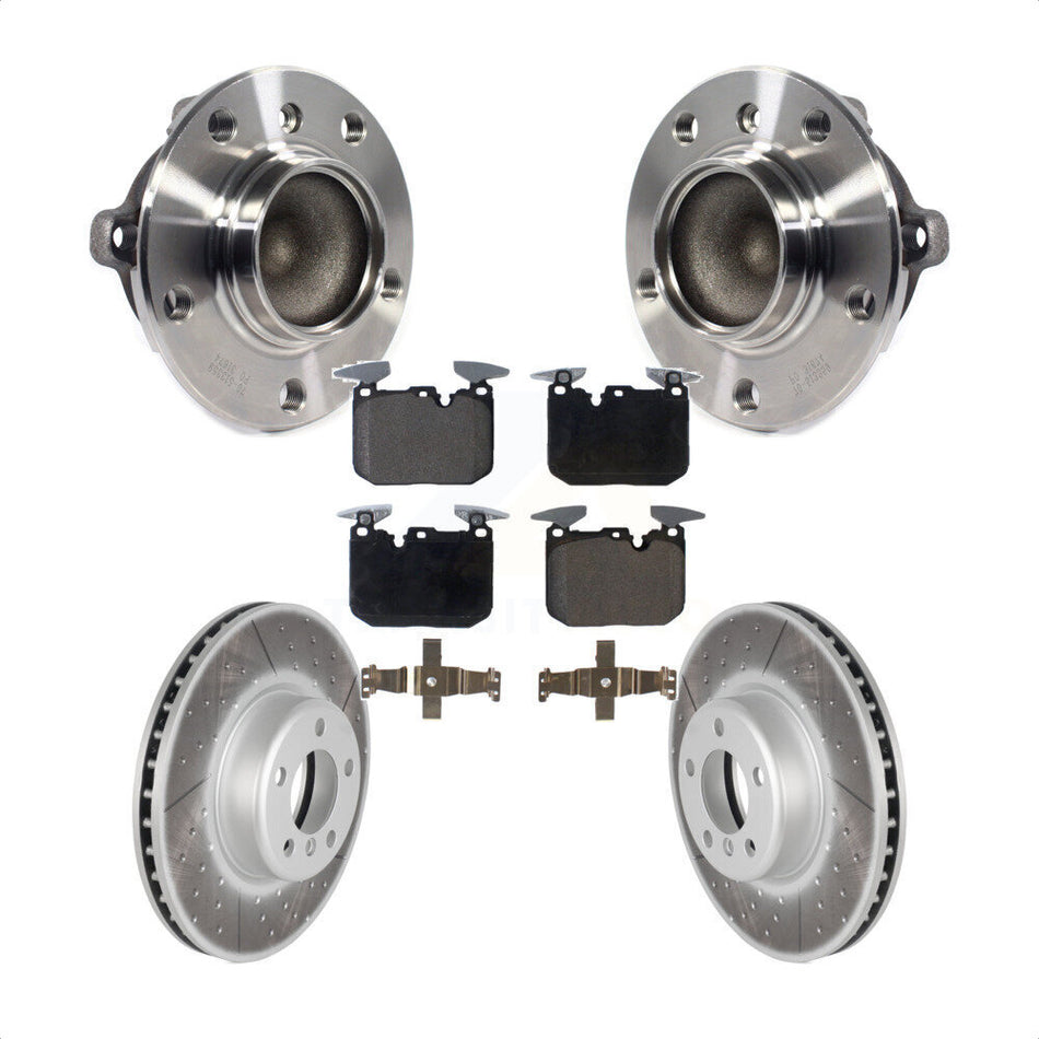 Front Hub Bearing Assembly With Coated Disc Brake Rotors And Ceramic Pads Kit For BMW 328i 428i Gran Coupe 340i 435i ActiveHybrid 3 KBB-113972