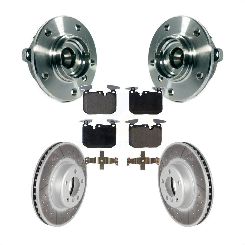 Front Hub Bearing Assembly With Coated Disc Brake Rotors And Ceramic Pads Kit For BMW 428i xDrive Gran Coupe 228i 340i 435i KBB-113978