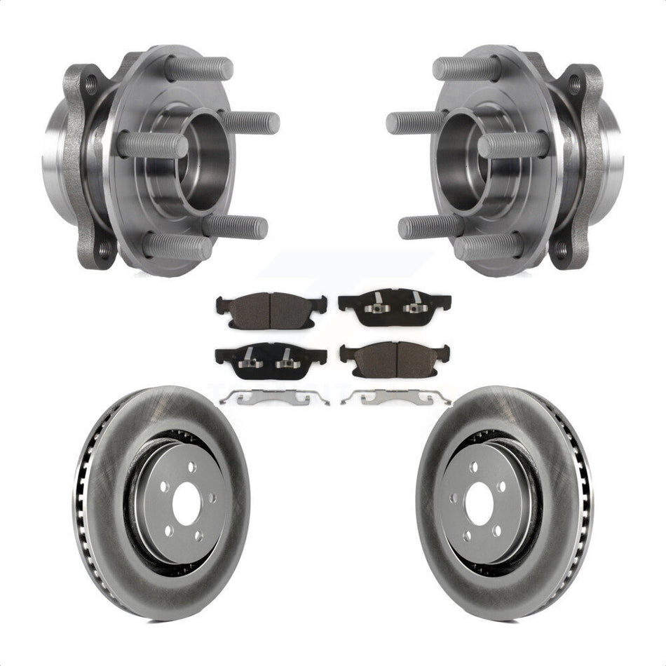 Front Hub Bearing Assembly With Coated Disc Brake Rotors And Ceramic Pads Kit For Ford Edge Lincoln MKX Nautilus KBB-113985