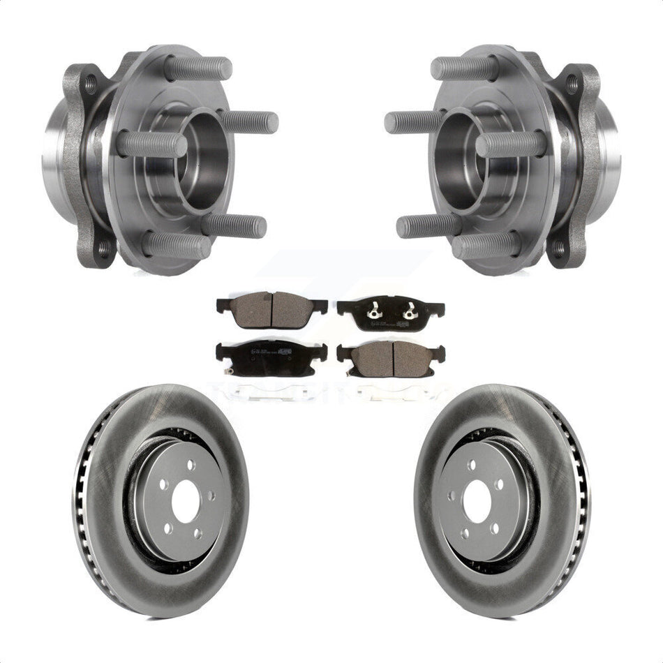 Front Hub Bearing Assembly With Coated Disc Brake Rotors And Ceramic Pads Kit For Ford Fusion Lincoln MKZ Continental KBB-113986