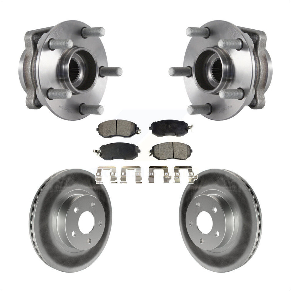 Front Hub Bearing Assembly With Coated Disc Brake Rotors And Ceramic Pads Kit For Subaru Impreza KBB-113989
