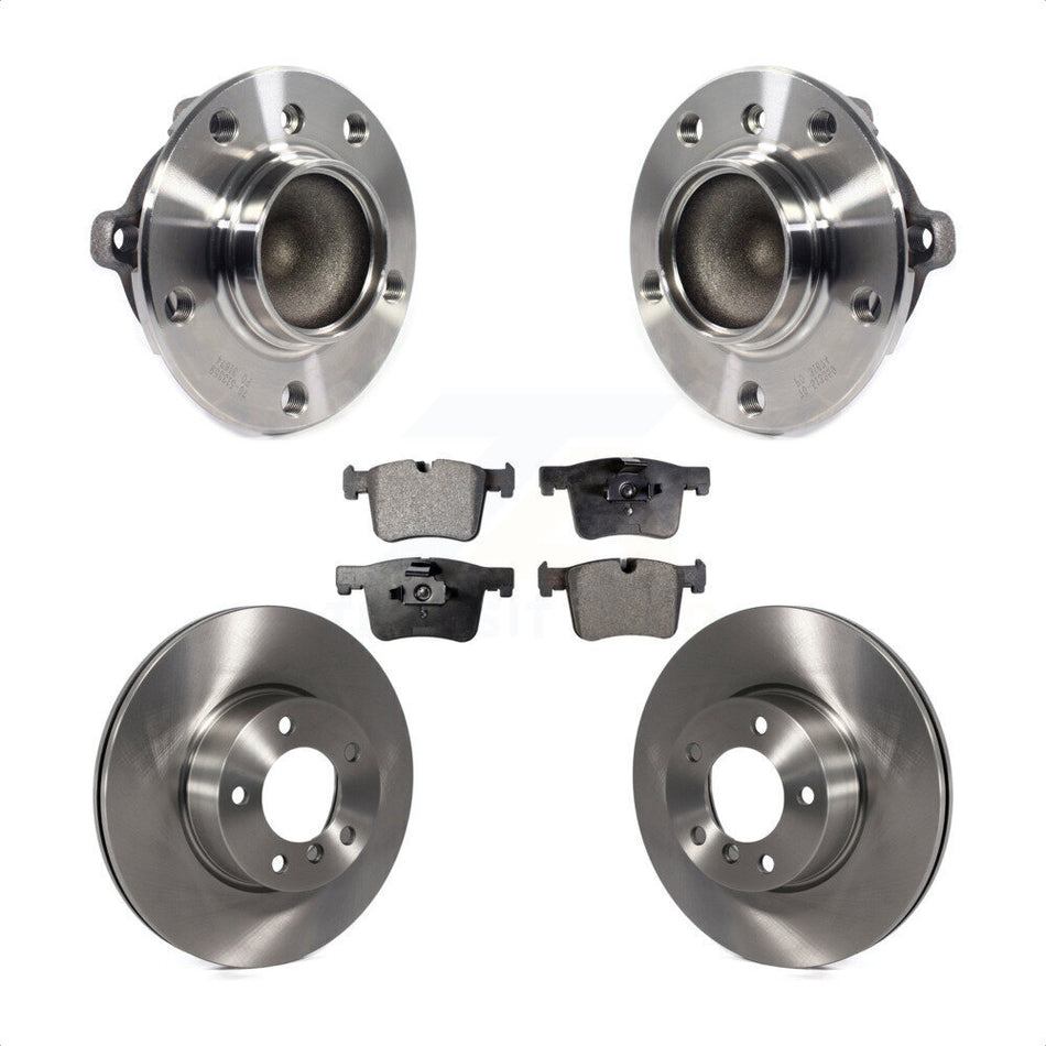 Front Hub Bearing Assembly With Disc Brake Rotors And Semi-Metallic Pads Kit For BMW 328i 320i 428i Gran Coupe 228i 328d KBB-114049