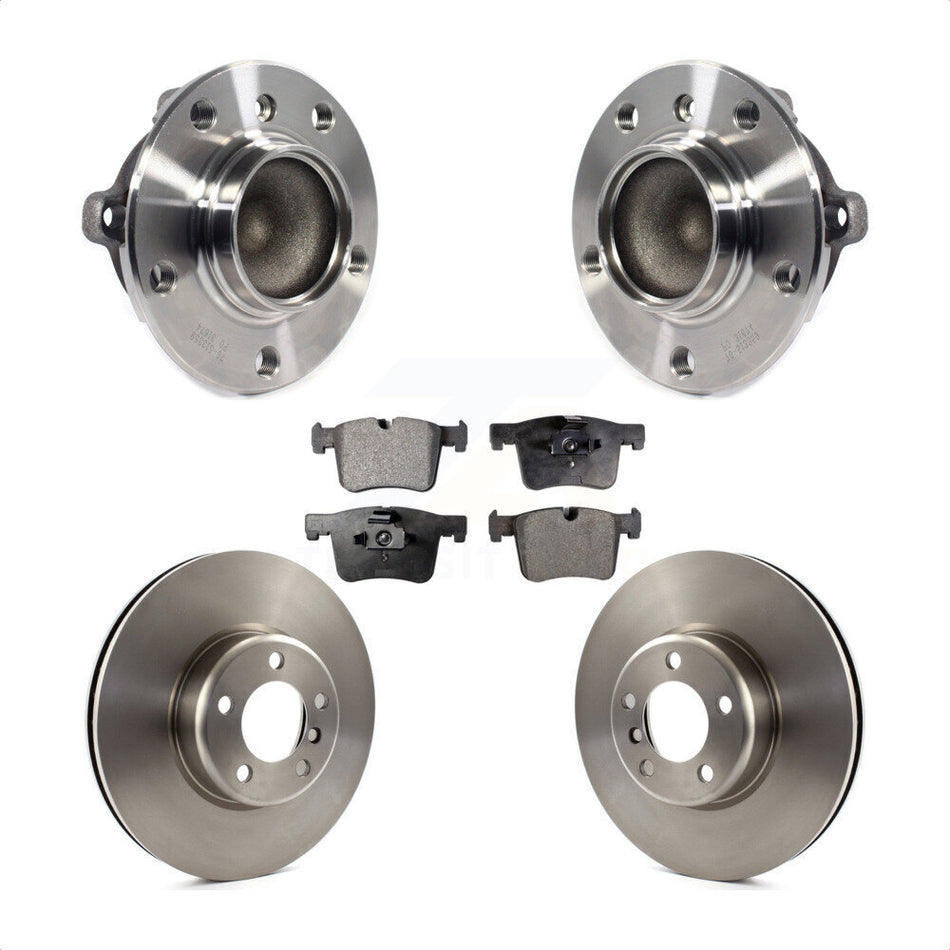 Front Hub Bearing Assembly With Disc Brake Rotors And Semi-Metallic Pads Kit For BMW 435i 335i Gran Coupe Without Blue Painted Calipers KBB-114051