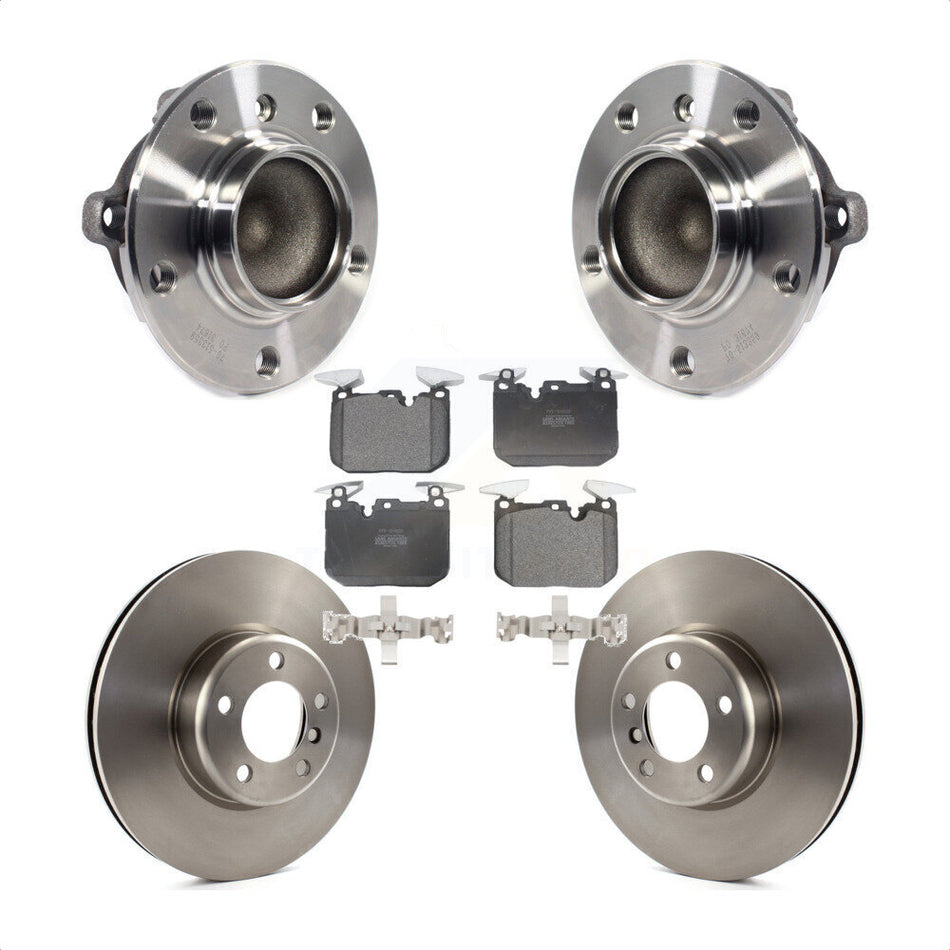 Front Hub Bearing Assembly With Disc Brake Rotors And Semi-Metallic Pads Kit For BMW 328i 428i Gran Coupe 340i 435i ActiveHybrid 3 KBB-114052