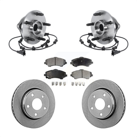 Front Hub Bearing Assembly Disc Brake Rotors And Semi-Metallic Pads Kit For Jeep Wrangler KBB-114057