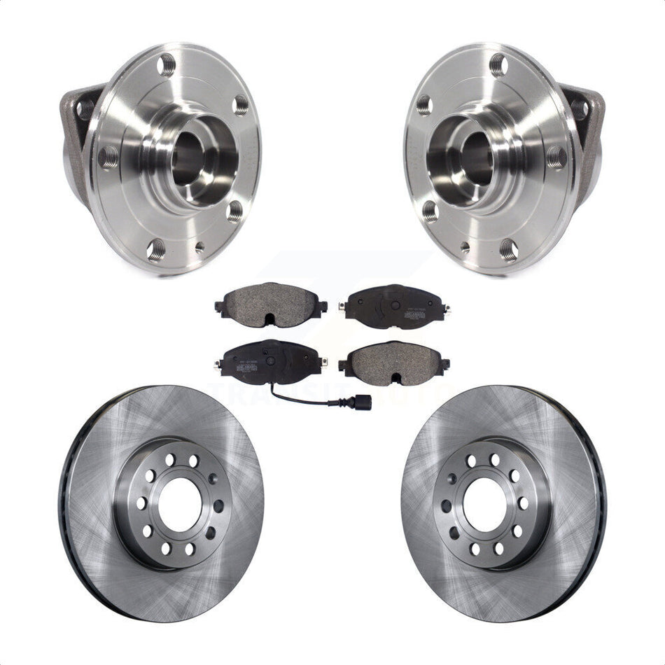 Front Hub Bearing Assembly With Disc Brake Rotors And Semi-Metallic Pads Kit For Volkswagen Jetta Golf SportWagen Audi A3 KBB-114060