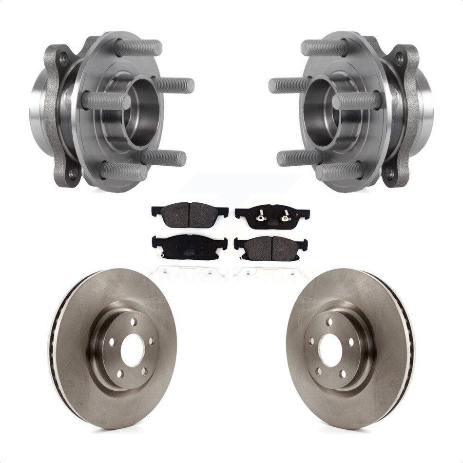 Front Hub Bearing Assembly With Disc Brake Rotors And Semi-Metallic Pads Kit For 2018 Lincoln Continental 316mm Diameter Rotor KBB-114062