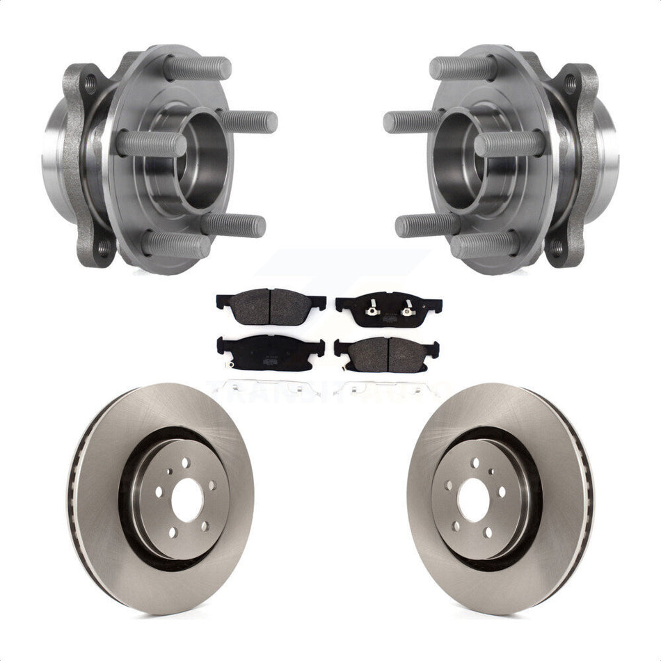 Front Hub Bearing Assembly With Disc Brake Rotors And Semi-Metallic Pads Kit For Ford Fusion Lincoln MKZ Continental KBB-114064
