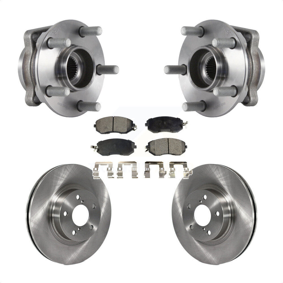 Front Hub Bearing Assembly With Disc Brake Rotors And Semi-Metallic Pads Kit For Subaru Impreza KBB-114067
