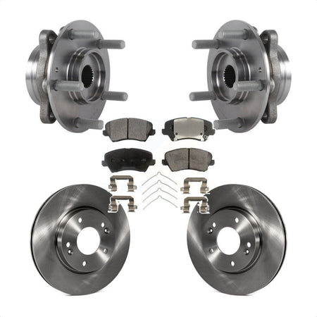 Front Hub Bearing Assembly Disc Brake Rotors And Pads Kit For Hyundai Veloster Elantra GT KBB-114072