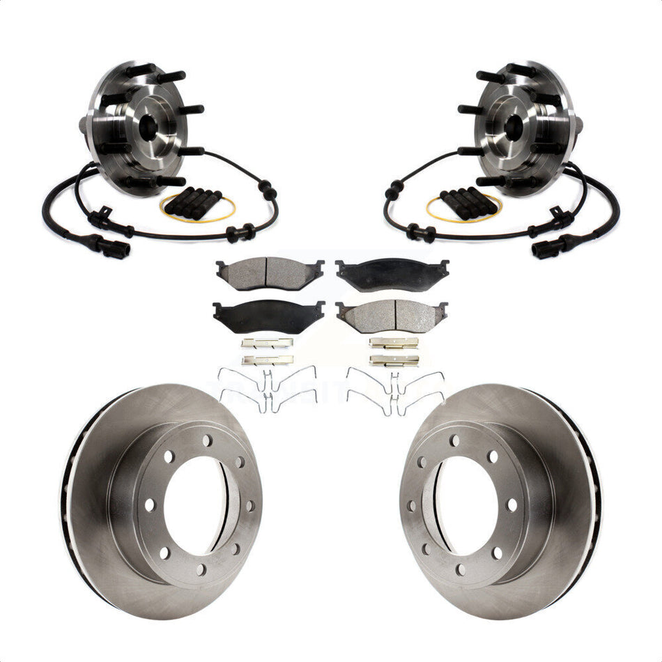 Front Hub Bearing Assembly With Disc Brake Rotors And Semi-Metallic Pads Kit For 1999-1999 Ford F-450 Super Duty F-550 13.03" Diameter Rotor To 03/22/99 4 X 2 KBB-114080