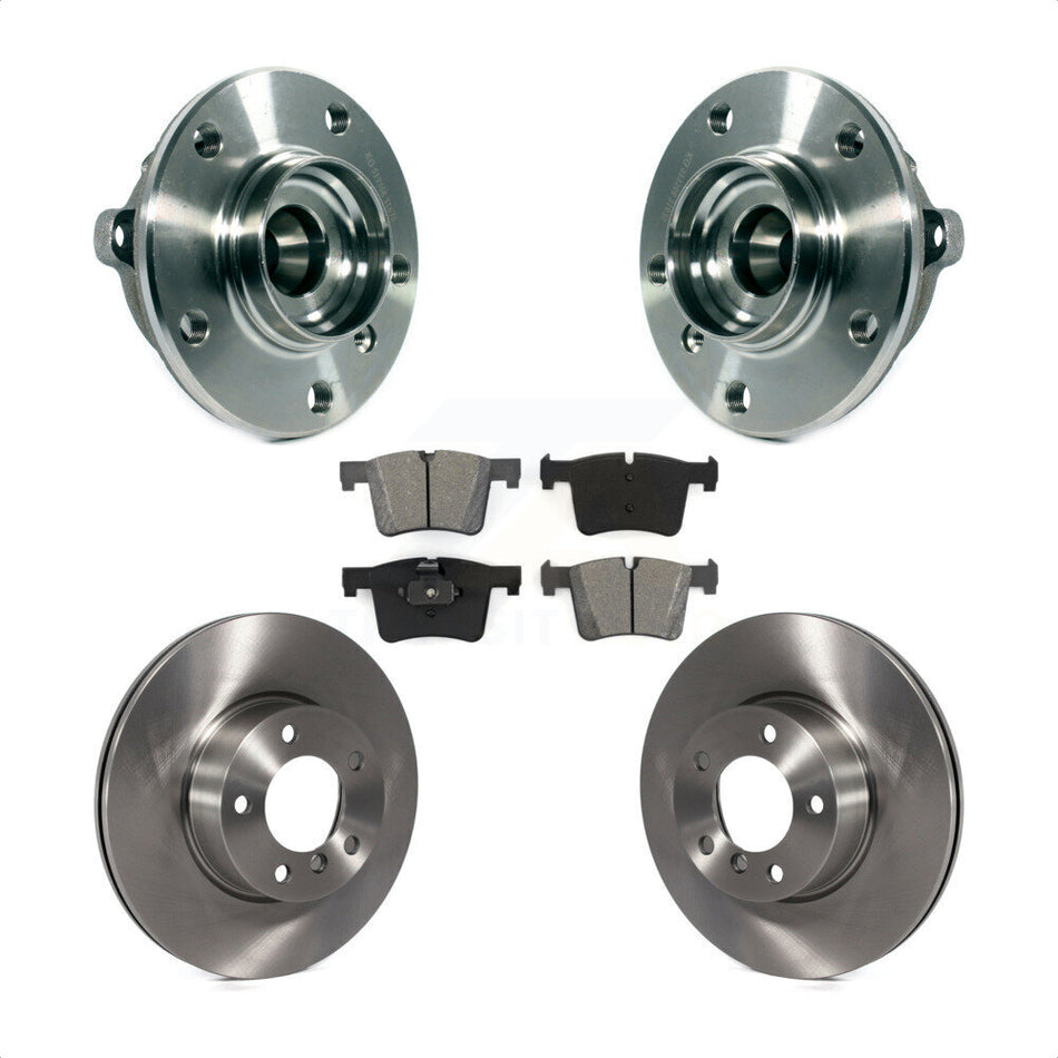 Front Hub Bearing Assembly With Disc Brake Rotors And Semi-Metallic Pads Kit For BMW 328i xDrive 320i 428i Gran Coupe GT 228i 328d KBB-114096