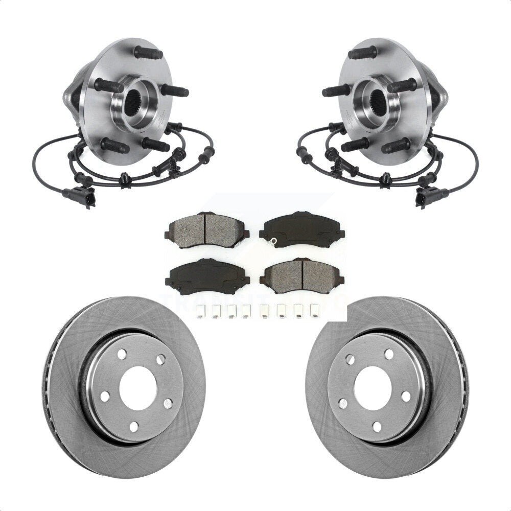 Front Hub Bearing Assembly Disc Brake Rotors And Semi-Metallic Pads Kit For Jeep Wrangler KBB-114099