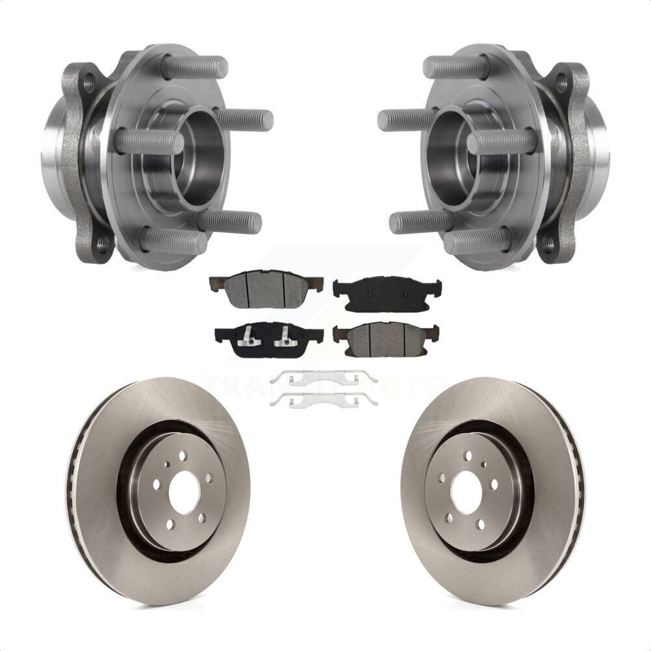 Front Hub Bearing Assembly With Disc Brake Rotors And Semi-Metallic Pads Kit For Ford Edge Lincoln MKX Nautilus KBB-114103