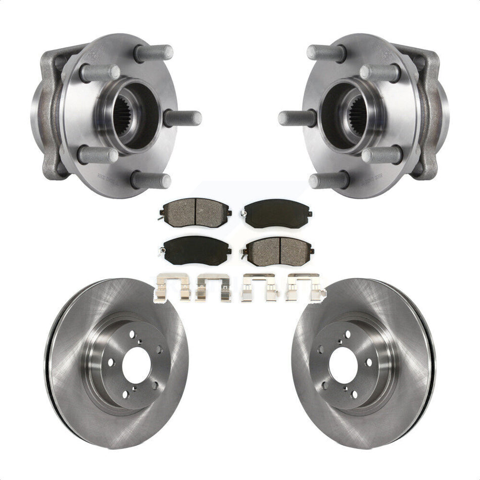 Front Hub Bearing Assembly With Disc Brake Rotors And Semi-Metallic Pads Kit For Subaru Impreza KBB-114104