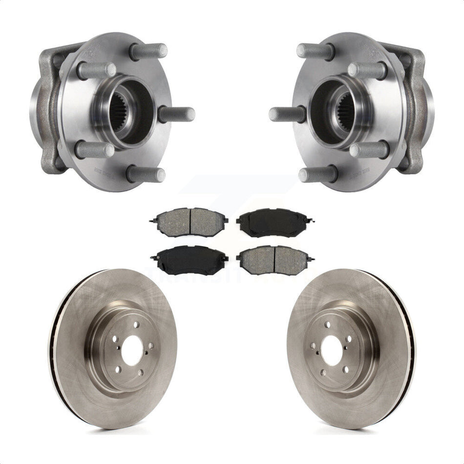 Front Hub Bearing Assembly With Disc Brake Rotors And Semi-Metallic Pads Kit For Subaru Forester 2.0L KBB-114106