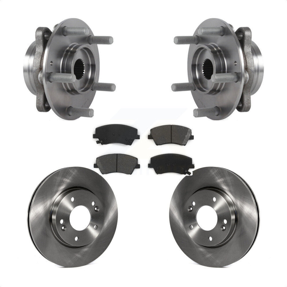 Front Hub Bearing Assembly With Disc Brake Rotors And Semi-Metallic Pads Kit For Hyundai Elantra KBB-114108