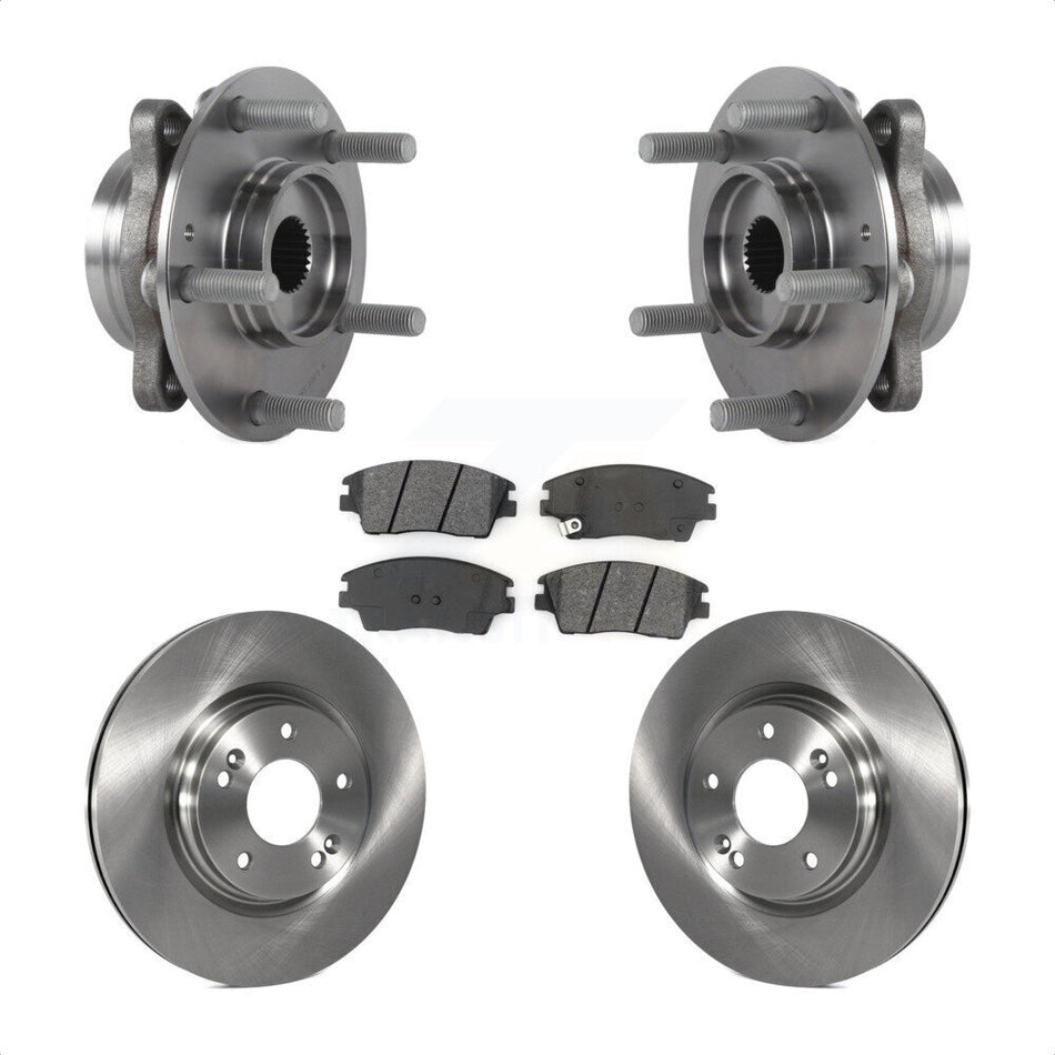 Front Hub Bearing Assembly With Disc Brake Rotors And Semi-Metallic Pads Kit For 2017-2020 Hyundai Elantra 1.6L KBB-114109