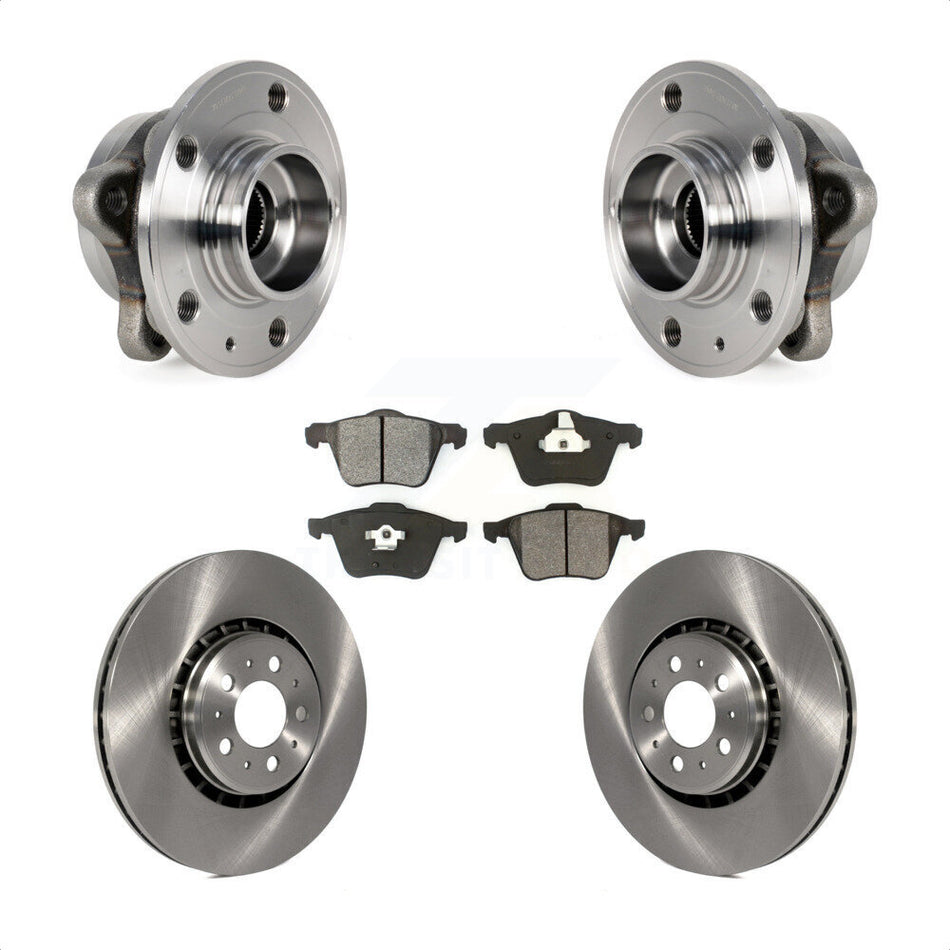 Front Hub Bearing Assembly With Disc Brake Rotors And Semi-Metallic Pads Kit For 2008-2014 Volvo XC90 336mm Diameter Rotor KBB-114112