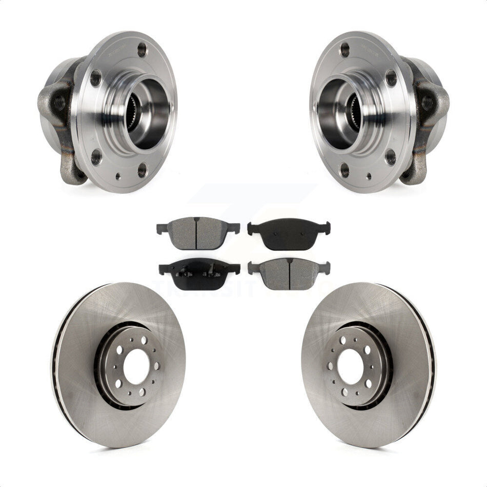 Front Hub Bearing Assembly With Disc Brake Rotors And Semi-Metallic Pads Kit For 2008-2014 Volvo XC90 328mm Diameter Rotor KBB-114113