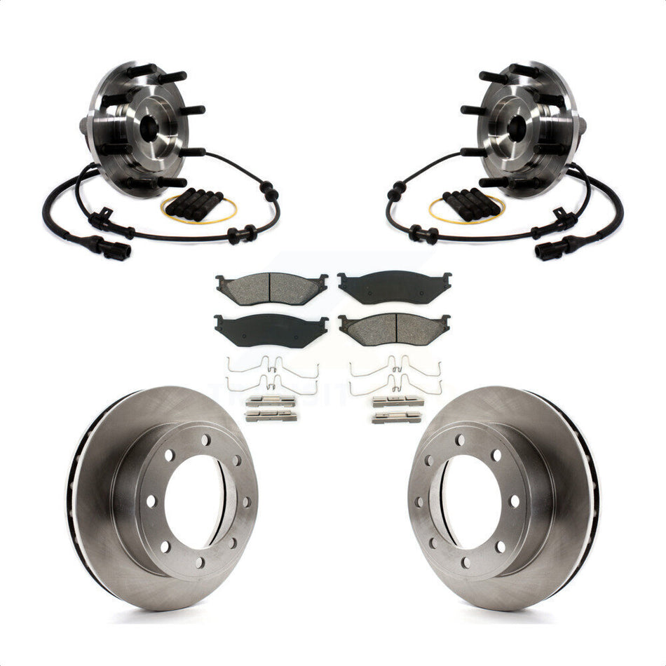 Front Hub Bearing Assembly With Disc Brake Rotors And Semi-Metallic Pads Kit For 1999-1999 Ford F-450 Super Duty F-550 13.03" Diameter Rotor To 03/22/99 4 X 2 KBB-114115