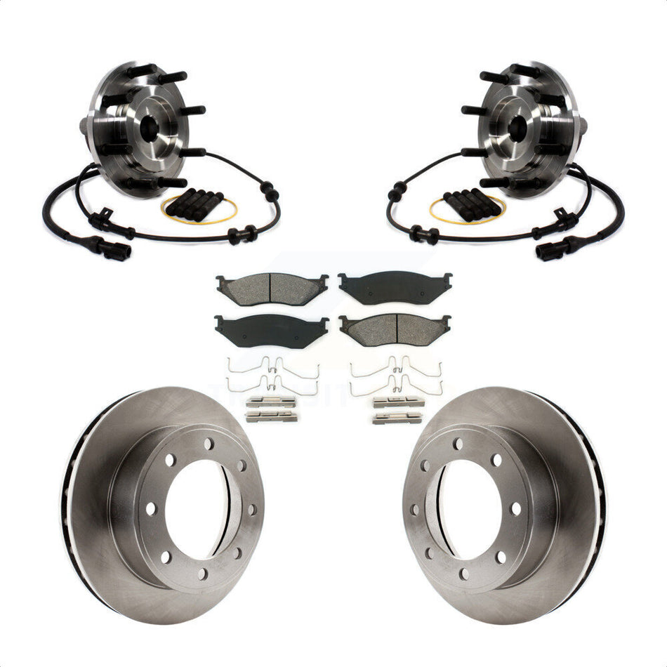Front Hub Bearing Assembly With Disc Brake Rotors And Semi-Metallic Pads Kit For 1999-1999 Ford F-450 Super Duty F-550 13.03" Diameter Rotor To 03/22/99 4 X 2 KBB-114115