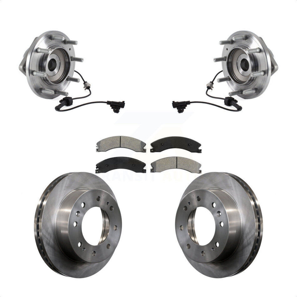 Front Hub Bearing Disc Brake Rotor Pad Kit For GMC Sierra 3500 HD Chevrolet Silverado 4WD KBB-114121
