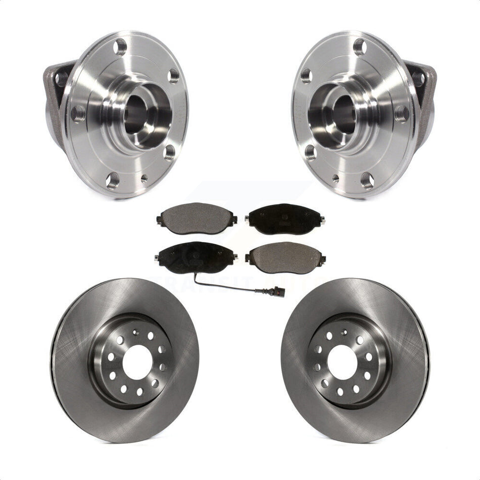 Front Hub Bearing Assembly With Disc Brake Rotors And Ceramic Pads Kit For 2015 Volkswagen GTI Performance Package KBB-114137