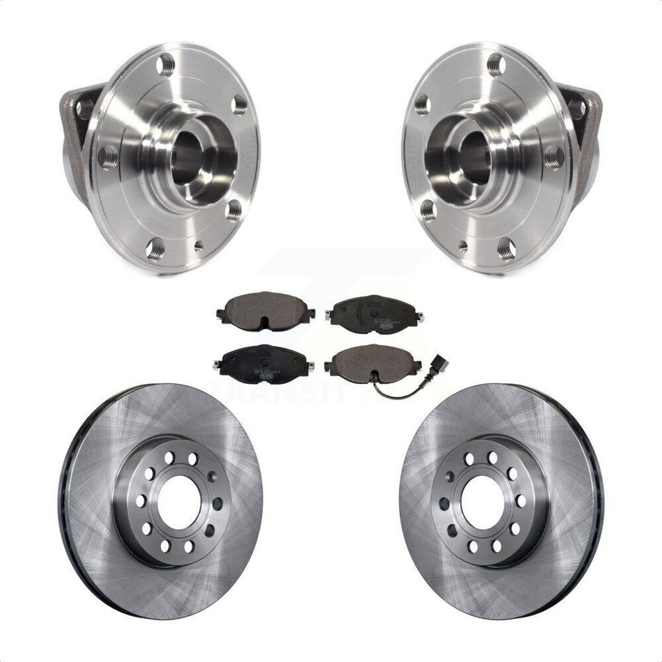 Front Hub Bearing Assembly With Disc Brake Rotors And Ceramic Pads Kit For Volkswagen Jetta Golf SportWagen Audi A3 KBB-114139