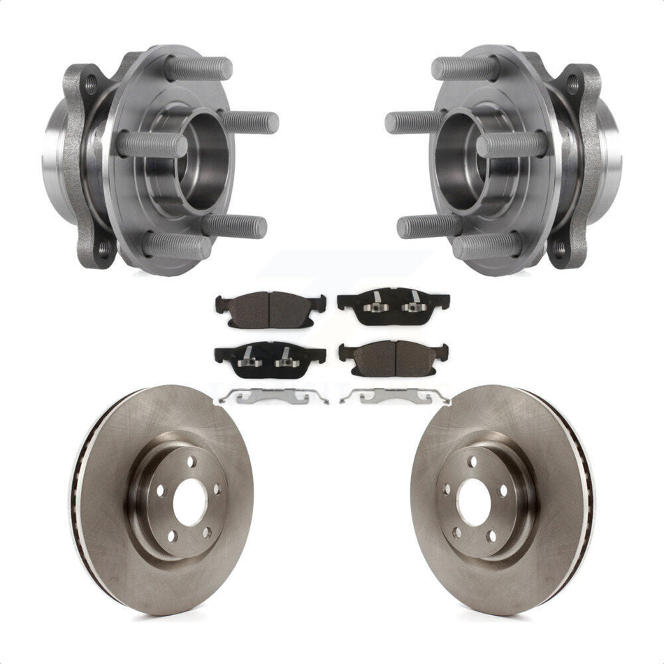 Front Hub Bearing Assembly With Disc Brake Rotors And Ceramic Pads Kit For Ford Edge KBB-114140
