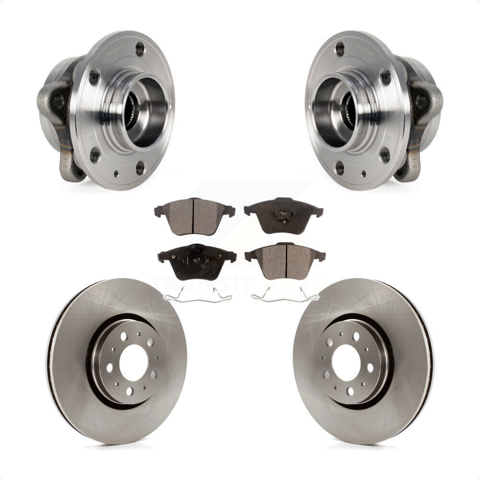 Front Hub Bearing Assembly With Disc Brake Rotors And Ceramic Pads Kit For 2008-2014 Volvo XC90 316mm Diameter Rotor KBB-114155