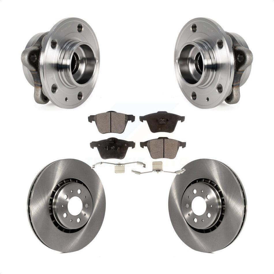 Front Hub Bearing Assembly With Disc Brake Rotors And Ceramic Pads Kit For 2008-2014 Volvo XC90 336mm Diameter Rotor KBB-114156