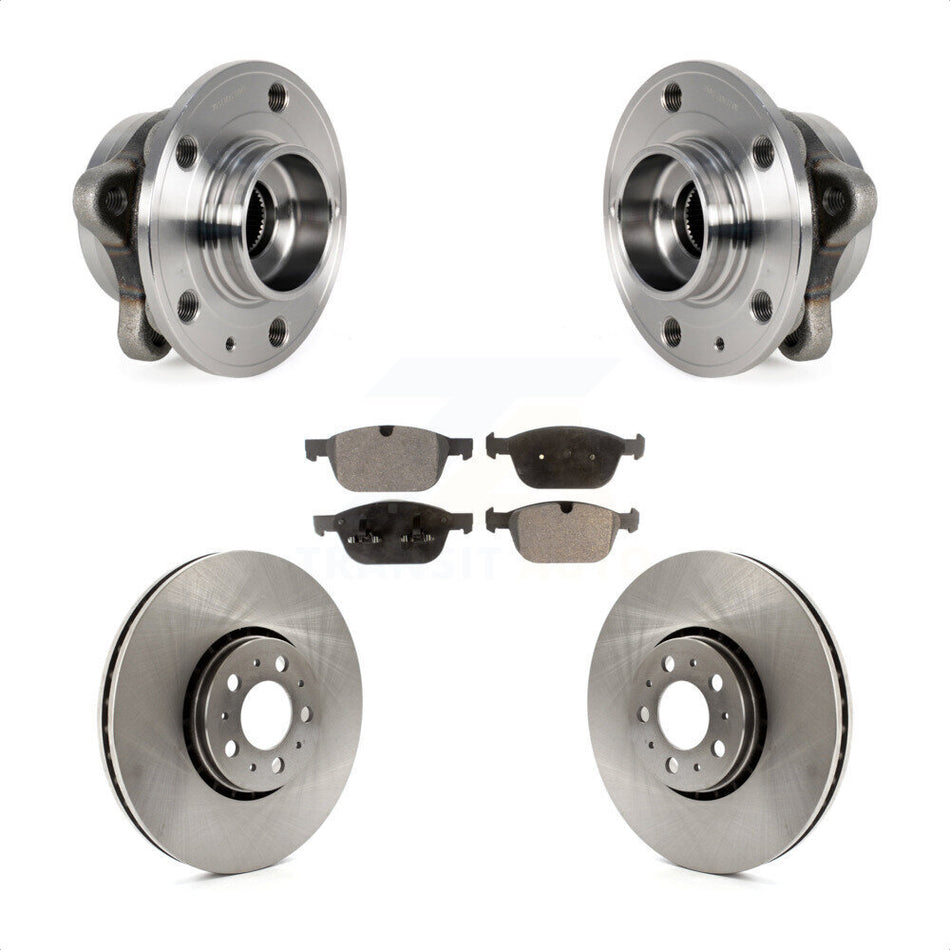 Front Hub Bearing Assembly With Disc Brake Rotors And Ceramic Pads Kit For 2008-2014 Volvo XC90 328mm Diameter Rotor KBB-114157