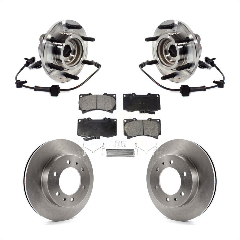 Front Hub Bearing Assembly Disc Brake Rotors And Pads Kit For 2009-2010 Hummer H3T H3 KBB-114164