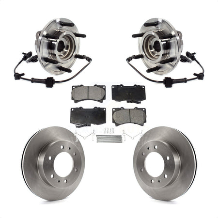 Front Hub Bearing Assembly Disc Brake Rotors And Pads Kit For 2009-2010 Hummer H3T H3 KBB-114164
