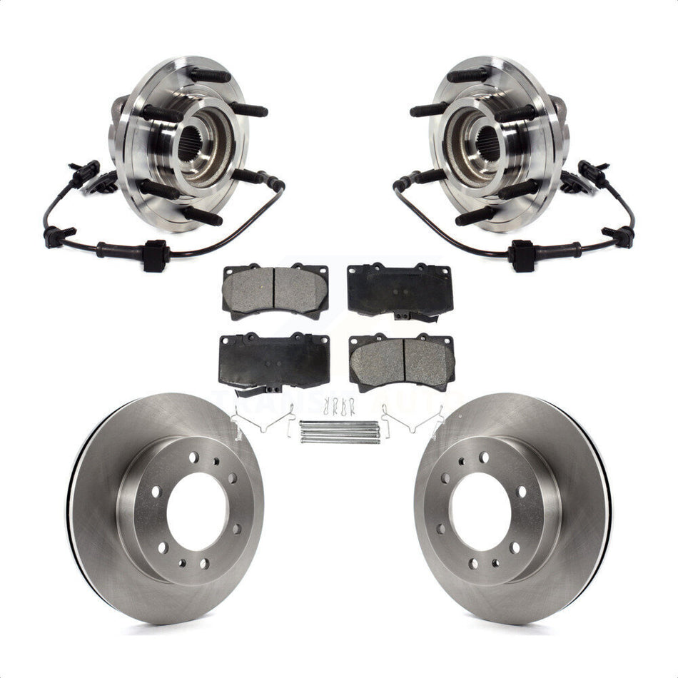 Front Hub Bearing Assembly Disc Brake Rotors And Pads Kit For 2009-2010 Hummer H3T H3 KBB-114164