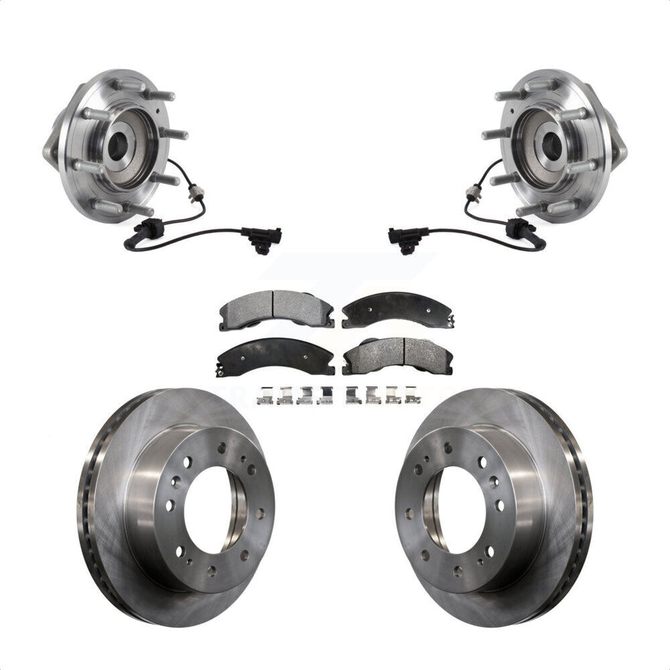 Front Hub Bearing Disc Brake Rotor Pad Kit For GMC Sierra 3500 HD Chevrolet Silverado 4WD KBB-114165