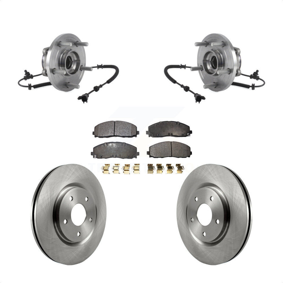 Front Hub Bearing Assembly With Disc Brake Rotors And Ceramic Pads Kit For Chrysler Pacifica Voyager Grand Caravan KBB-114167