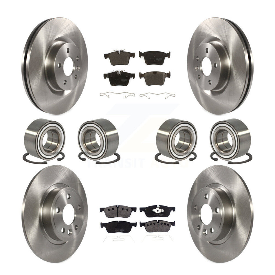 Front Rear Wheel Bearings Disc Brake Rotors And Semi-Metallic Pads Kit (10Pc) For 2015-2017 Land Rover Discovery Sport KBB-114190