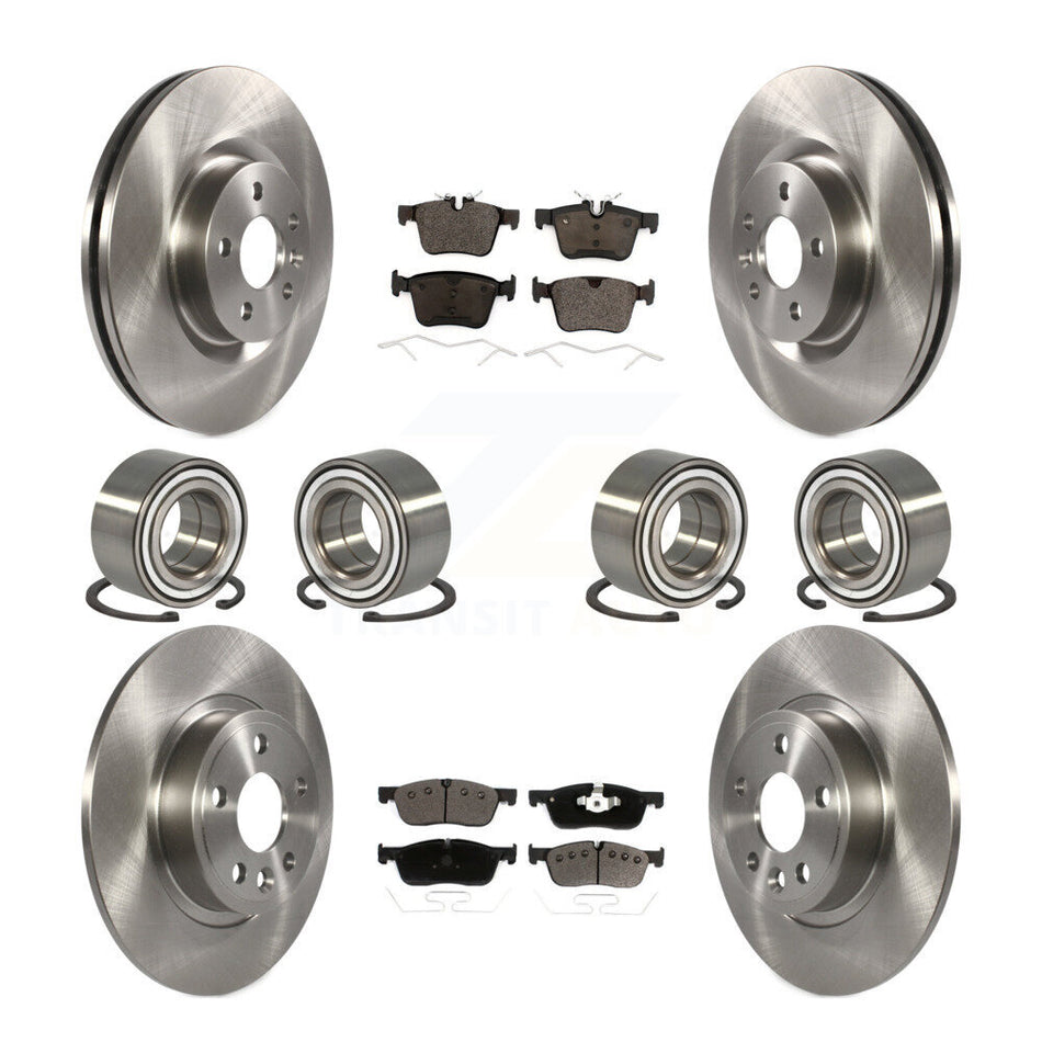 Front Rear Wheel Bearings Disc Brake Rotors And Ceramic Pads Kit (10Pc) For 2015-2017 Land Rover Discovery Sport KBB-114217