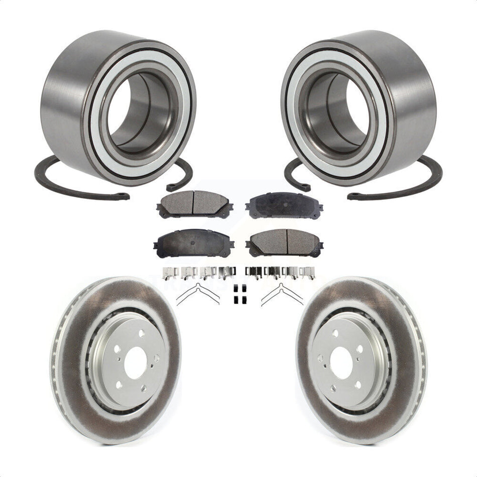 Front Wheel Bearing With Coated Disc Brake Rotors And Semi-Metallic Pads Kit For 2016 Lexus RX350 KBB-114306