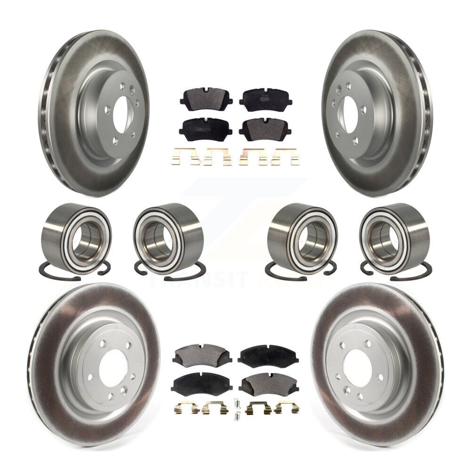 Front Rear Wheel Bearings Coated Disc Brake Rotors And Semi-Metallic Pads Kit (10Pc) For Land Rover Range Sport Discovery KBB-114314