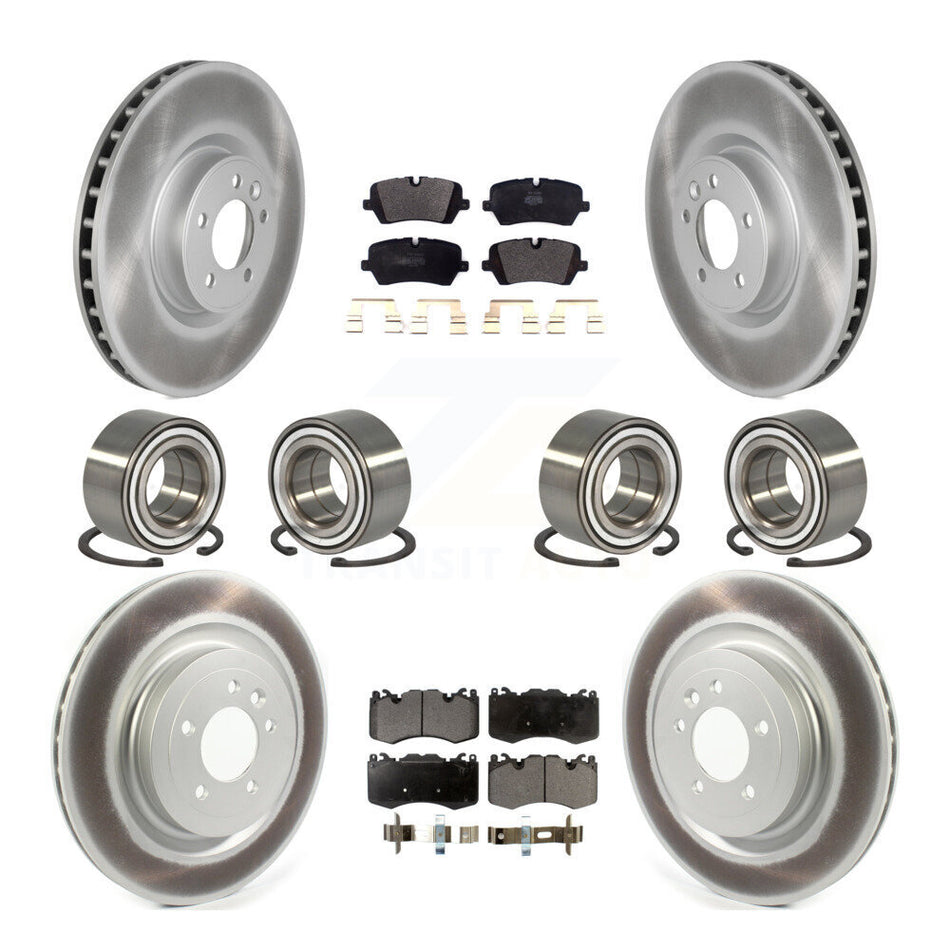 Front Rear Wheel Bearings Coated Disc Brake Rotors And Semi-Metallic Pads Kit (10Pc) For Land Rover Range Sport KBB-114315
