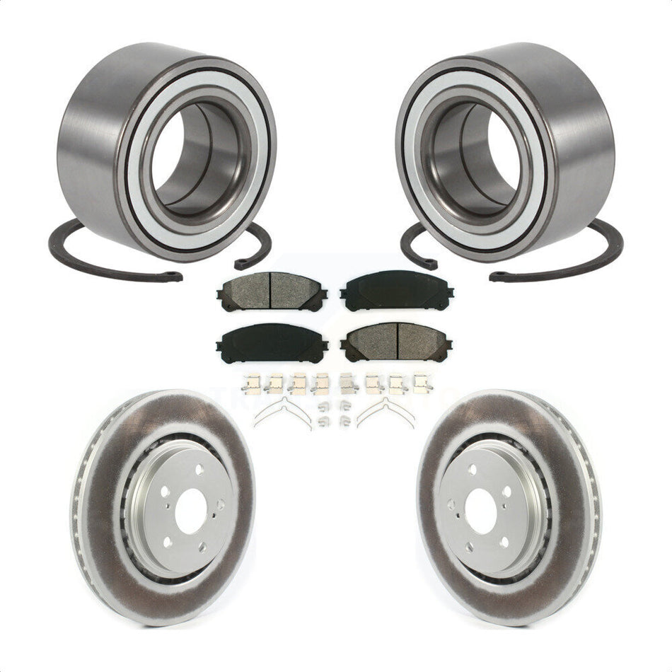 Front Wheel Bearing With Coated Disc Brake Rotors And Semi-Metallic Pads Kit For 2016 Lexus RX350 KBB-114333