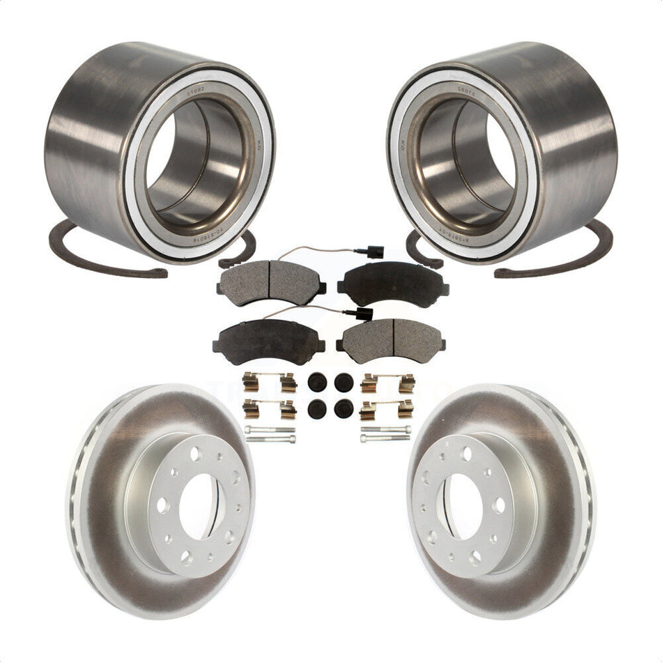 Front Wheel Bearing With Coated Disc Brake Rotors And Ceramic Pads Kit For Ram ProMaster 1500 2500 3500 KBB-114365
