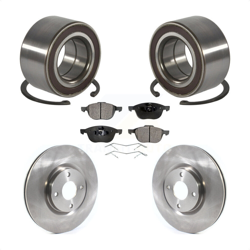 Front Wheel Bearing With Disc Brake Rotors And Semi-Metallic Pads Kit For 2018-2021 Ford EcoSport FWD KBB-114370