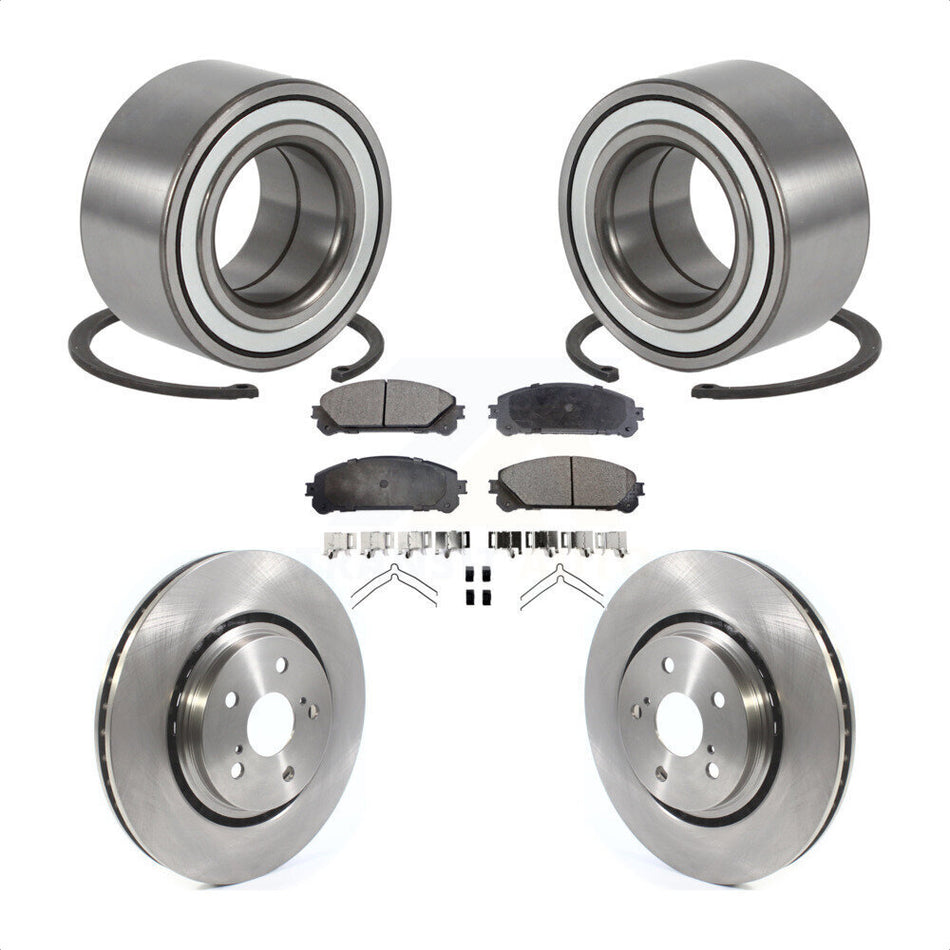 Front Wheel Bearing With Disc Brake Rotors And Semi-Metallic Pads Kit For 2016 Lexus RX350 KBB-114381