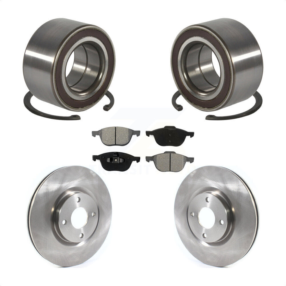 Front Wheel Bearing With Disc Brake Rotors And Semi-Metallic Pads Kit For 2018-2021 Ford EcoSport FWD KBB-114387